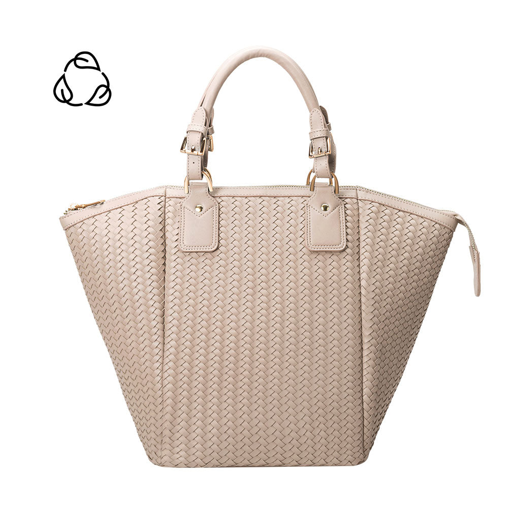 Melie Bianco Recycled Vegan Leather Valerie Large Tote Bag in Nude
