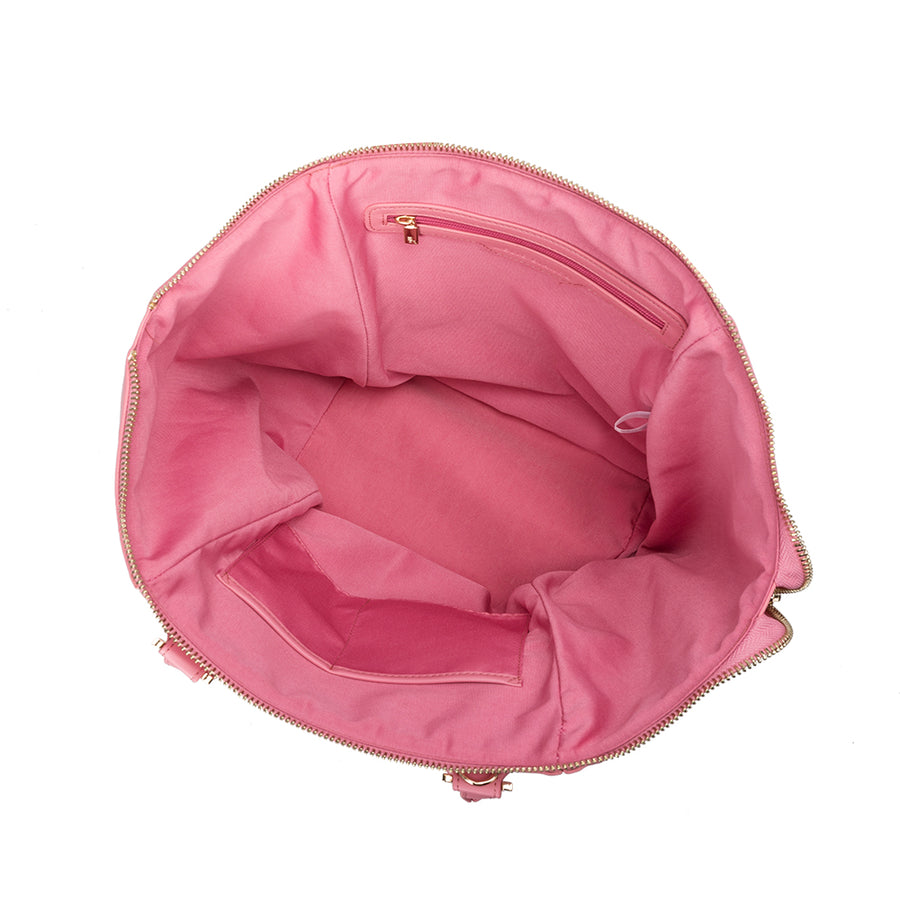 Melie Bianco Recycled Vegan Leather Valerie Large Tote Bag in Pink