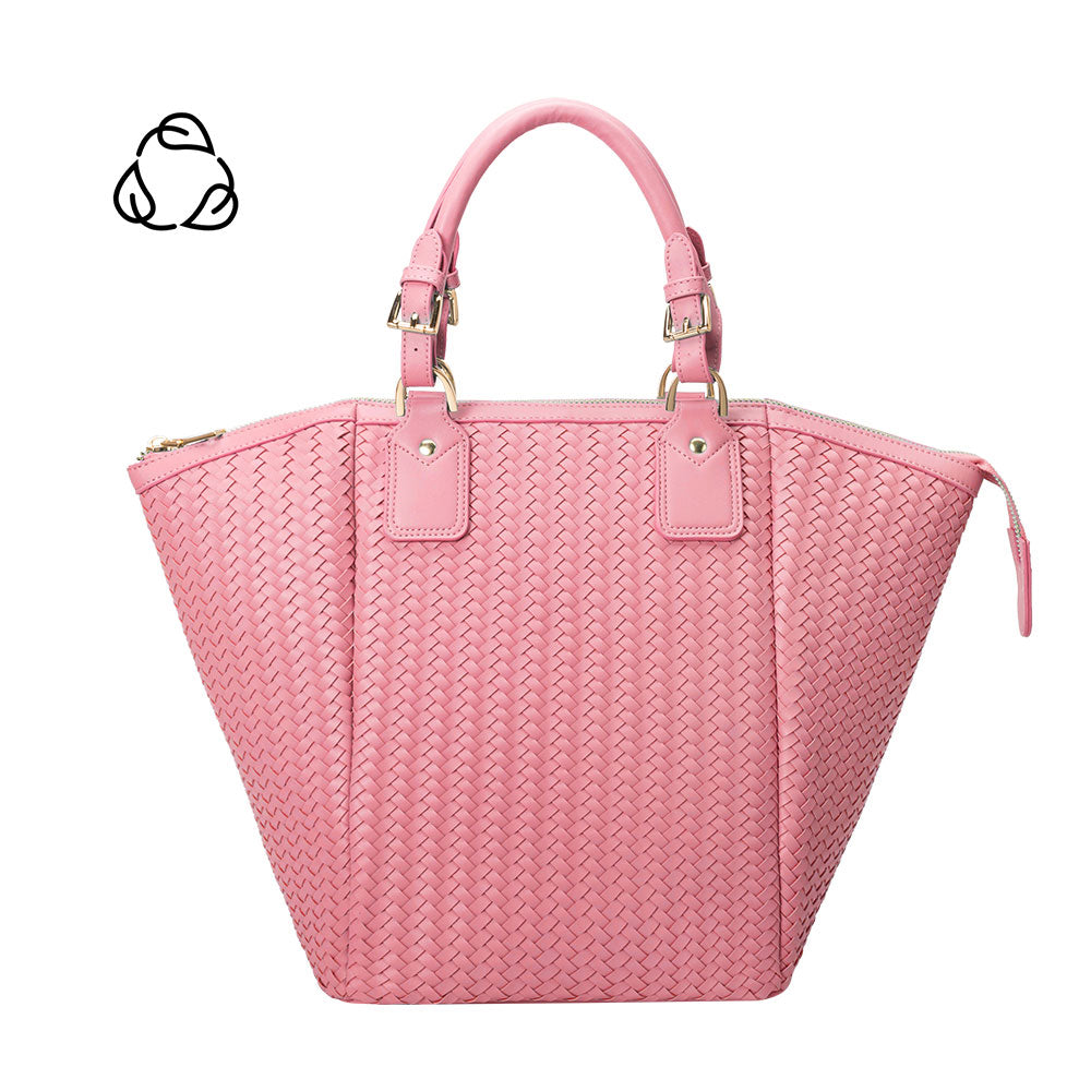 Melie Bianco Recycled Vegan Leather Valerie Large Tote Bag in Pink