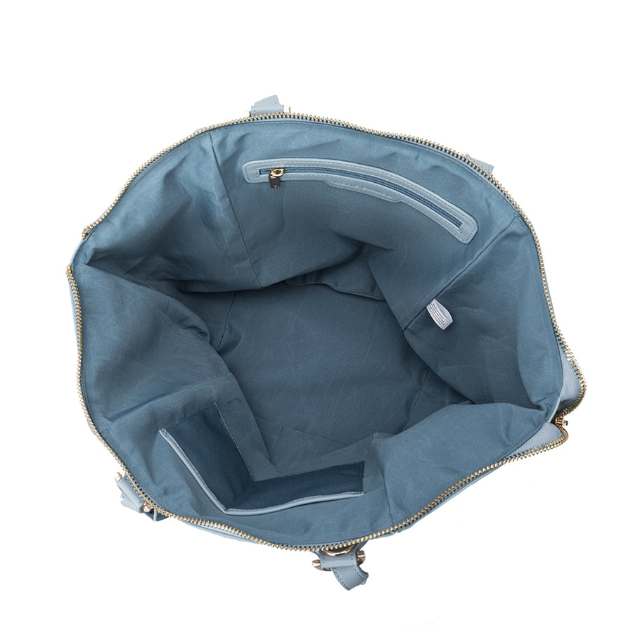 Melie Bianco Recycled Vegan Leather Valerie Large Tote Bag in Sky