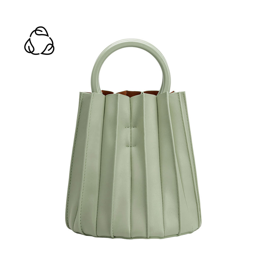 Melie Bianco Recycled Vegan Leather Lily Small Top Handle Bag in Mint