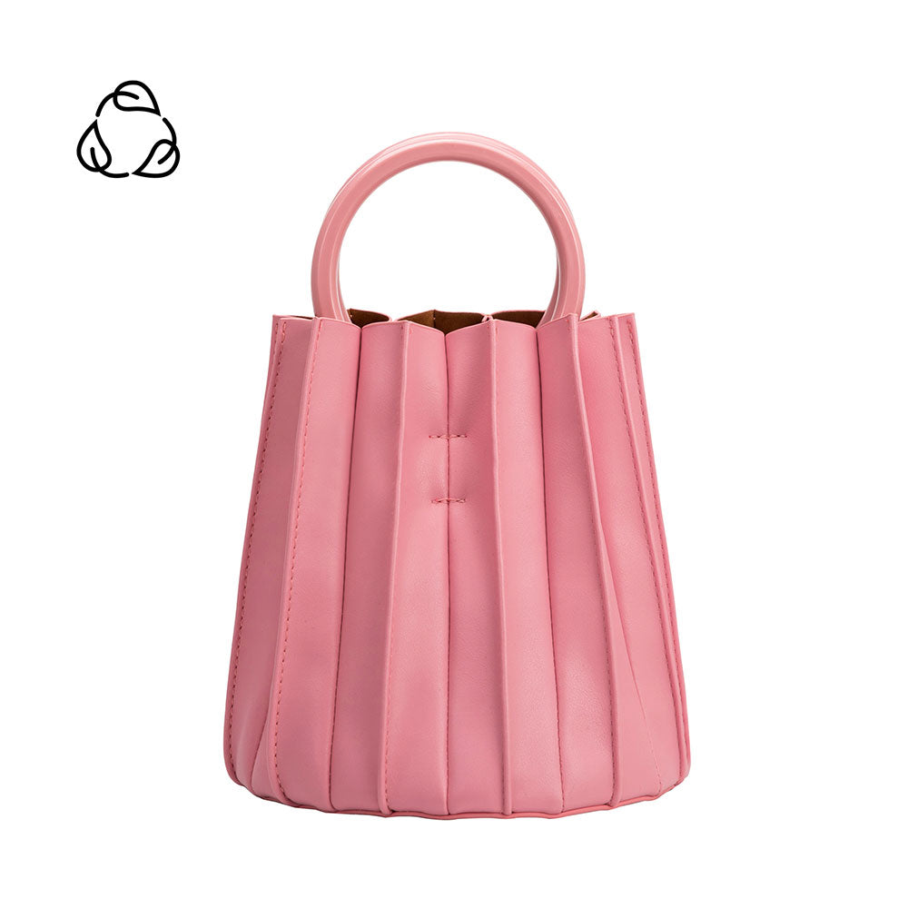 Pink Lily Small Recycled Vegan Leather Top Handle Bag | Melie Bianco