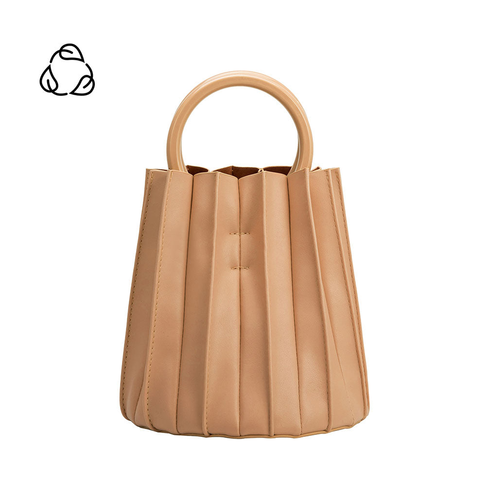 Melie Bianco Recycled Vegan Leather Lily Small Top Handle Bag in Tan
