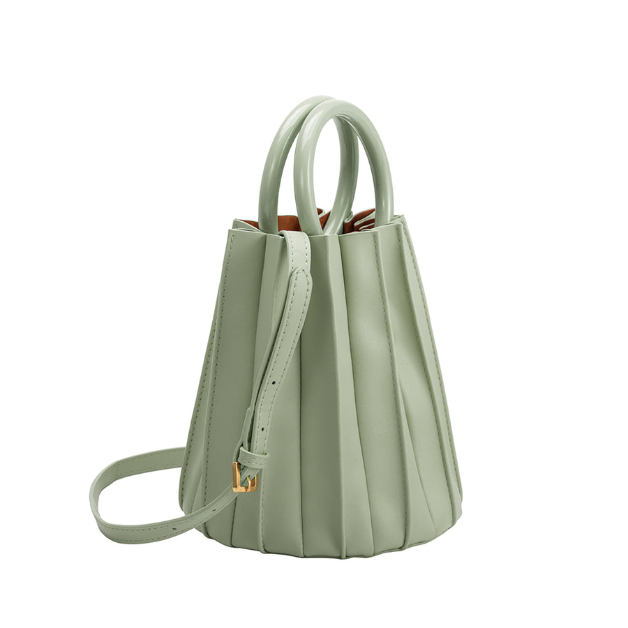 Melie Bianco Recycled Vegan Leather Lily Small Top Handle Bag in Mint