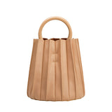 Melie Bianco Recycled Vegan Leather Lily Small Top Handle Bag in Tan