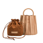 Melie Bianco Recycled Vegan Leather Lily Small Top Handle Bag in Tan