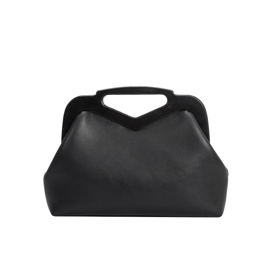 Melie Bianco Luxury Vegan Leather Angie Small Crossbody Bag in Black