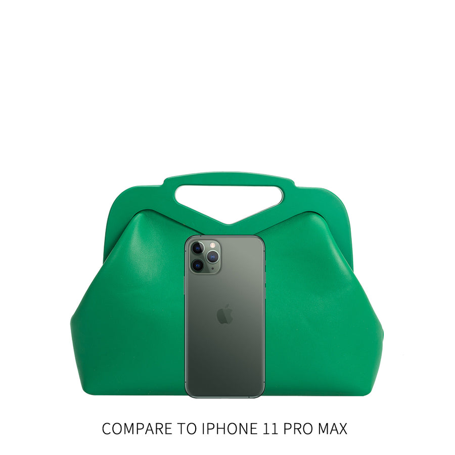 Melie Bianco Luxury Vegan Leather Angie Small Crossbody Bag in Green