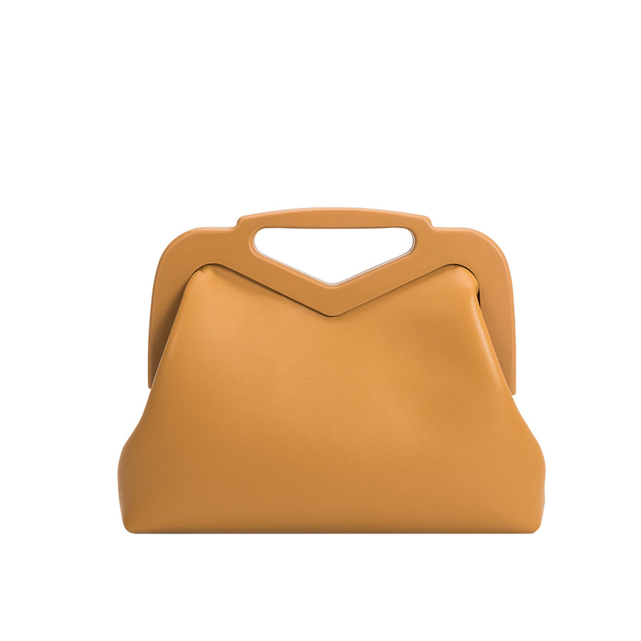 Melie Bianco Luxury Vegan Leather Angie Small Crossbody Bag in Tan