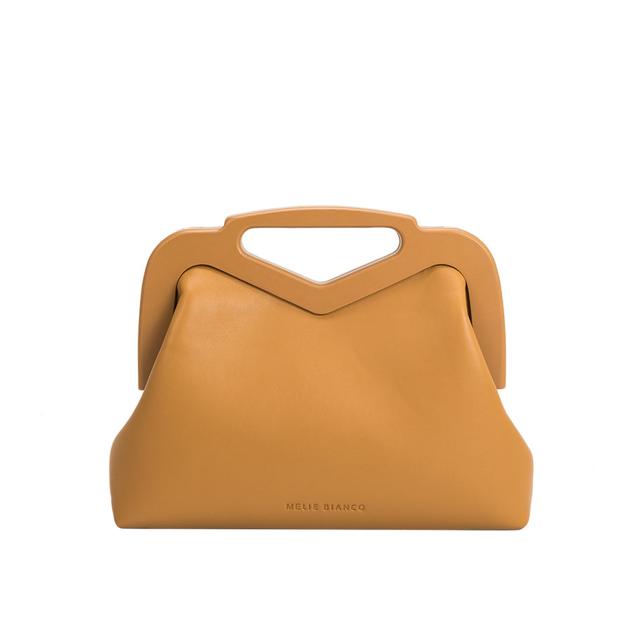 Melie Bianco Luxury Vegan Leather Angie Small Crossbody Bag in Tan