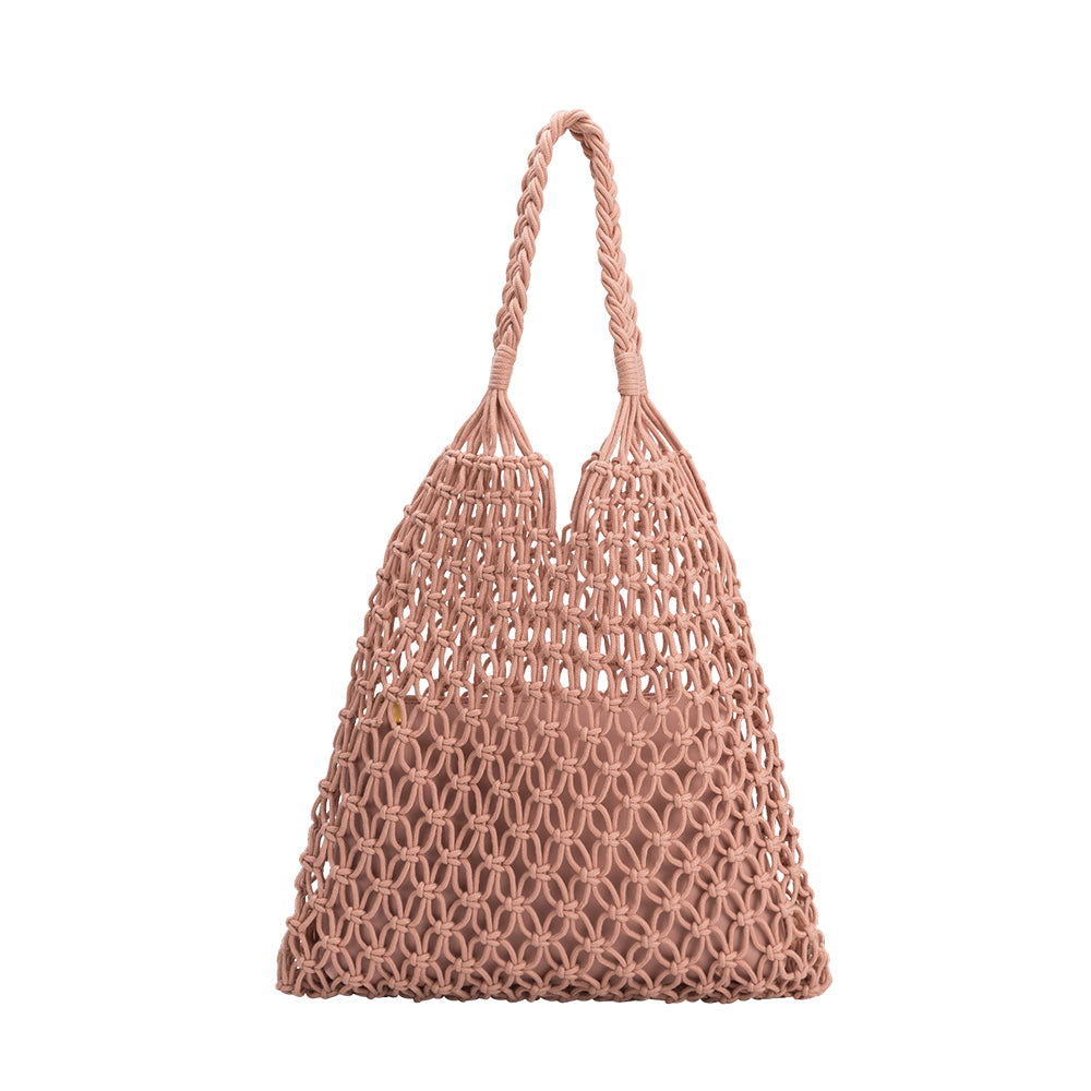 Blush Izzy Medium Cotton Woven Bag Shoulder Bag | Melie Bianco