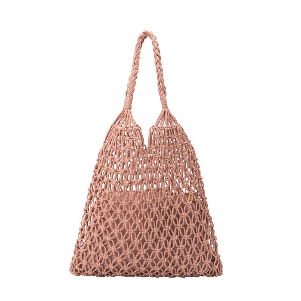 Melie Bianco Eco Cotton Izzy Medium Shoulder Bag in Blush