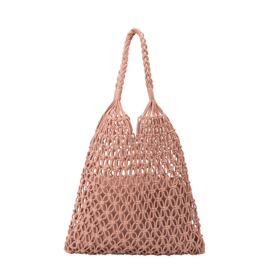 Melie Bianco Eco Cotton Izzy Medium Shoulder Bag in Blush