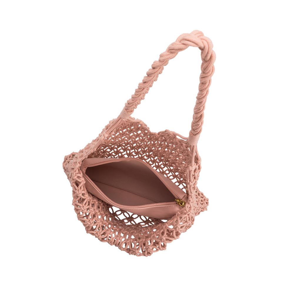 Melie Bianco Eco Cotton Izzy Medium Shoulder Bag in Blush