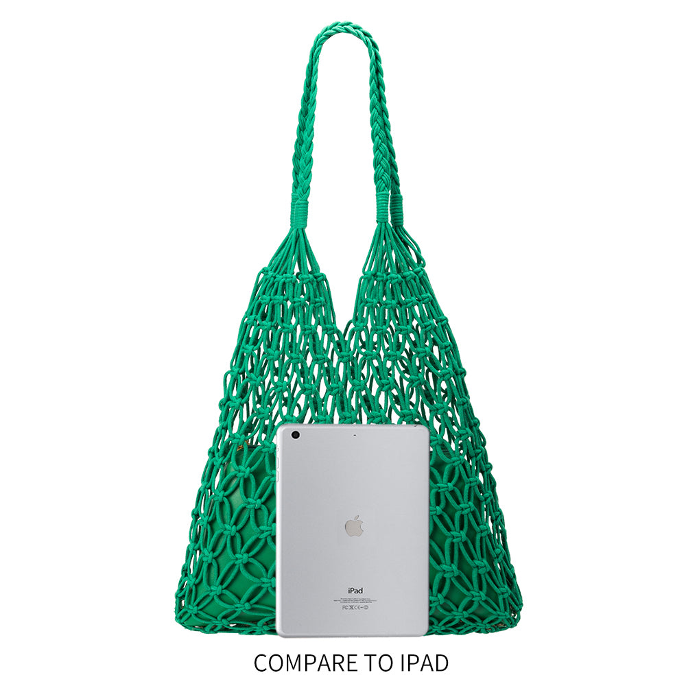 Melie Bianco Eco Cotton Izzy Medium Shoulder Bag in Green