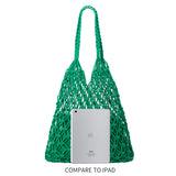 Melie Bianco Eco Cotton Izzy Medium Shoulder Bag in Green