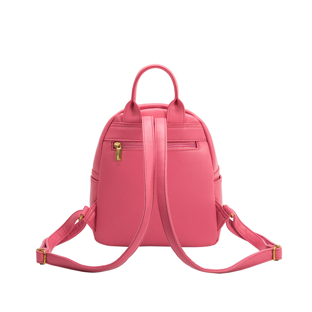 Pink Louise Small Recycled Vegan Leather Backpack | Melie Bianco