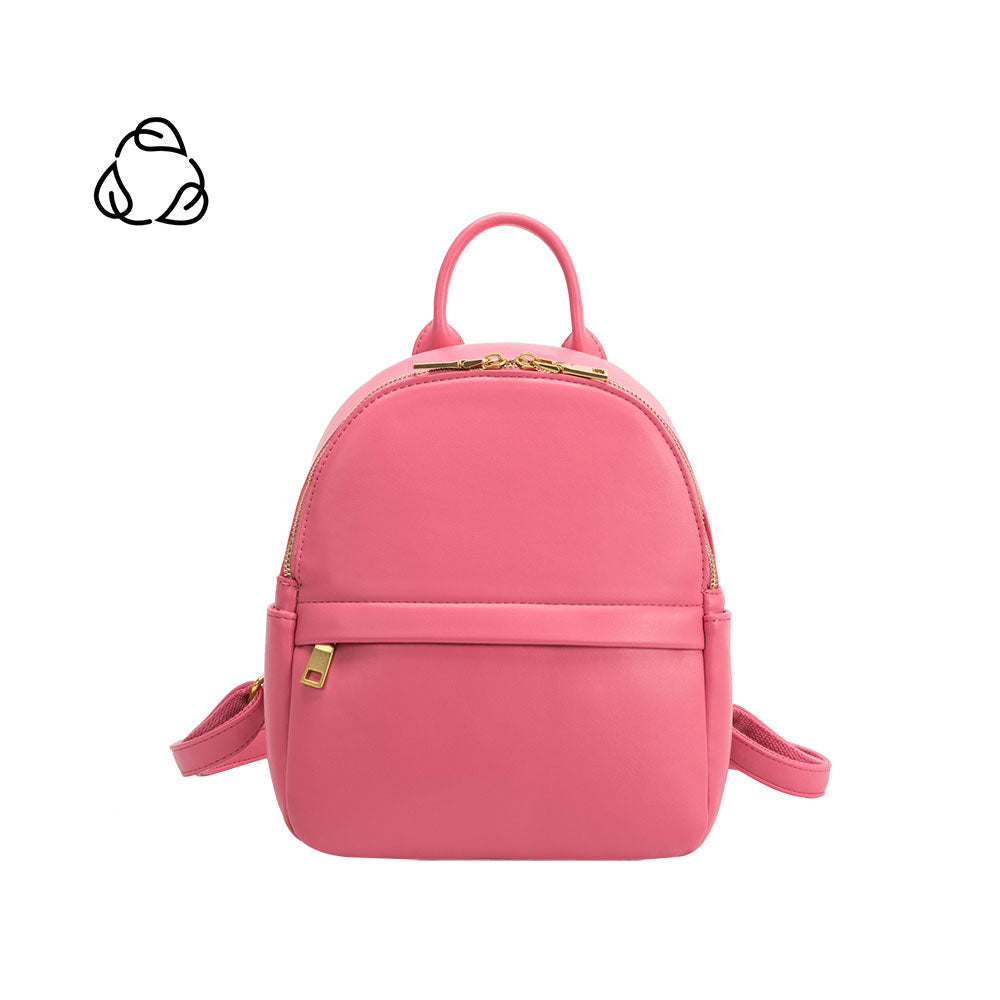 Pink Louise Small Recycled Vegan Leather Backpack | Melie Bianco