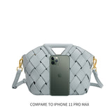 Melie Bianco Recycled Vegan Leather Irene Small Crossbody Bag in Sky