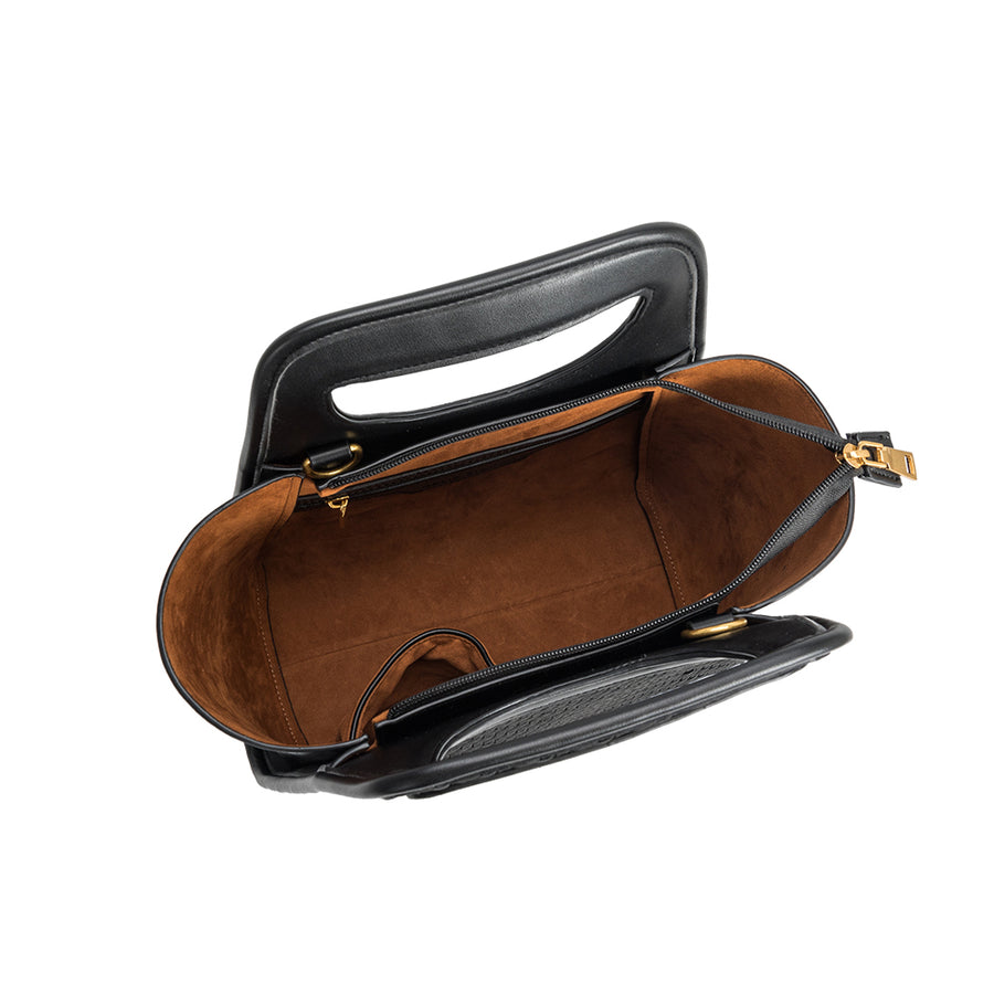 Dena Black Recycled Vegan Top Handle Bag - FINAL SALE