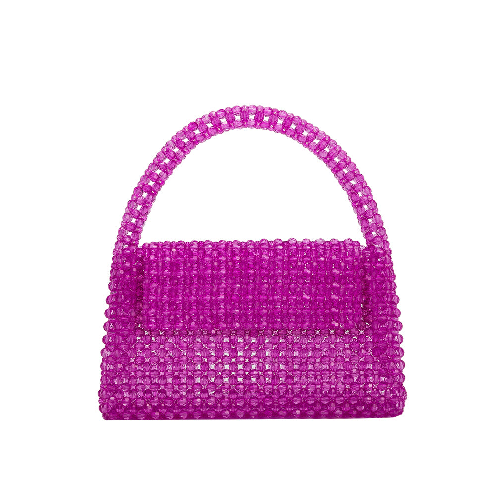 Orchid Sherry Small Beaded Top Handle Bag | Melie Bianco