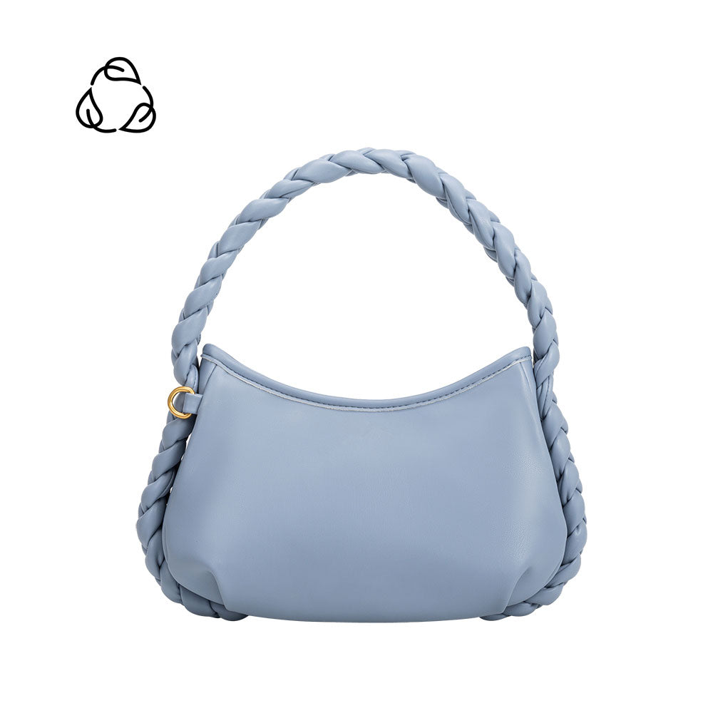Blue Eliana Small Recycled Vegan Leather Hobo Bag | Melie Bianco