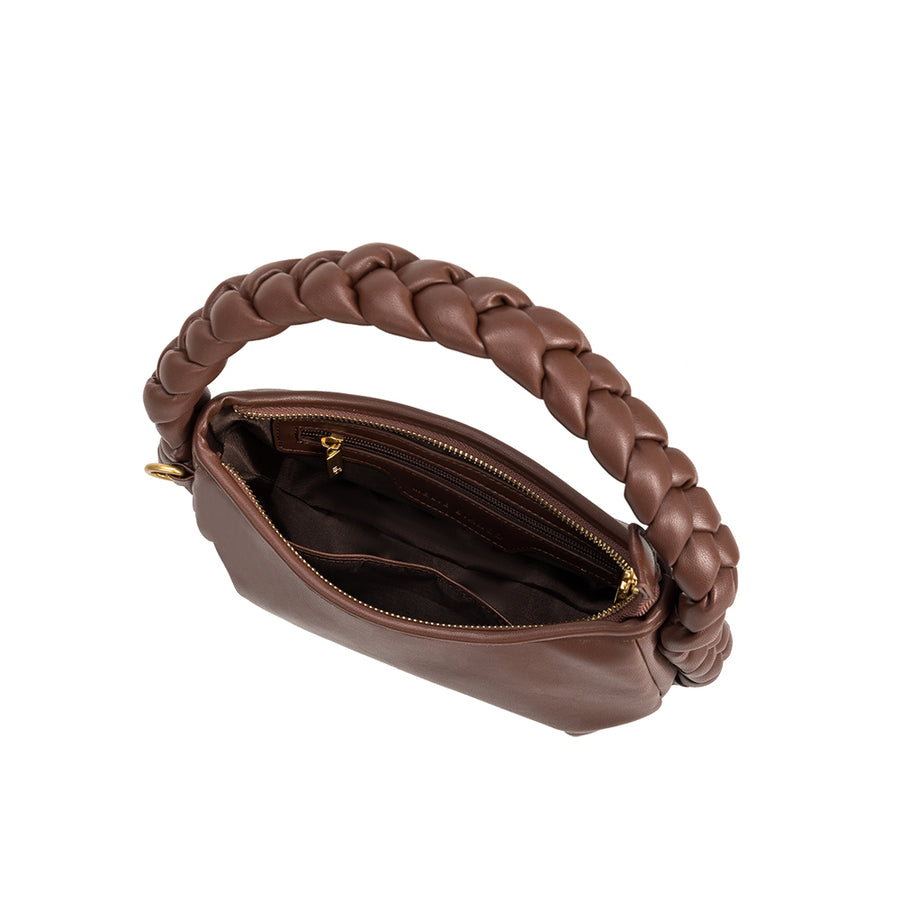 Eliana Chocolate Recycled Vegan Crossbody Bag - FINAL SALE