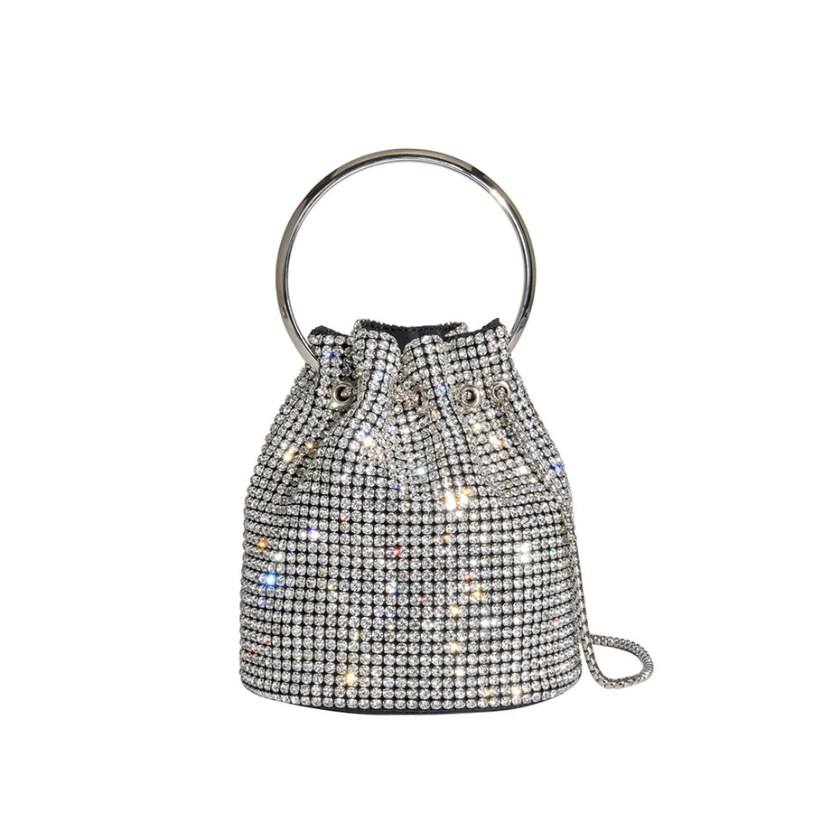 Kasee Silver Crystal Top Handle Bag