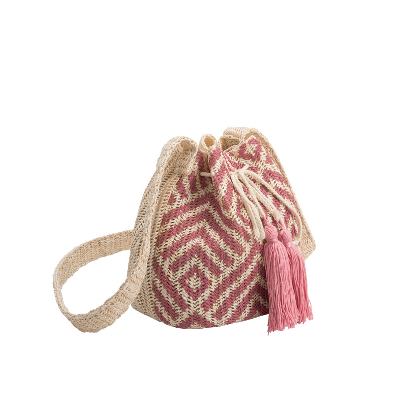 Mia Pink Straw Crossbody Bag - FINAL SALE