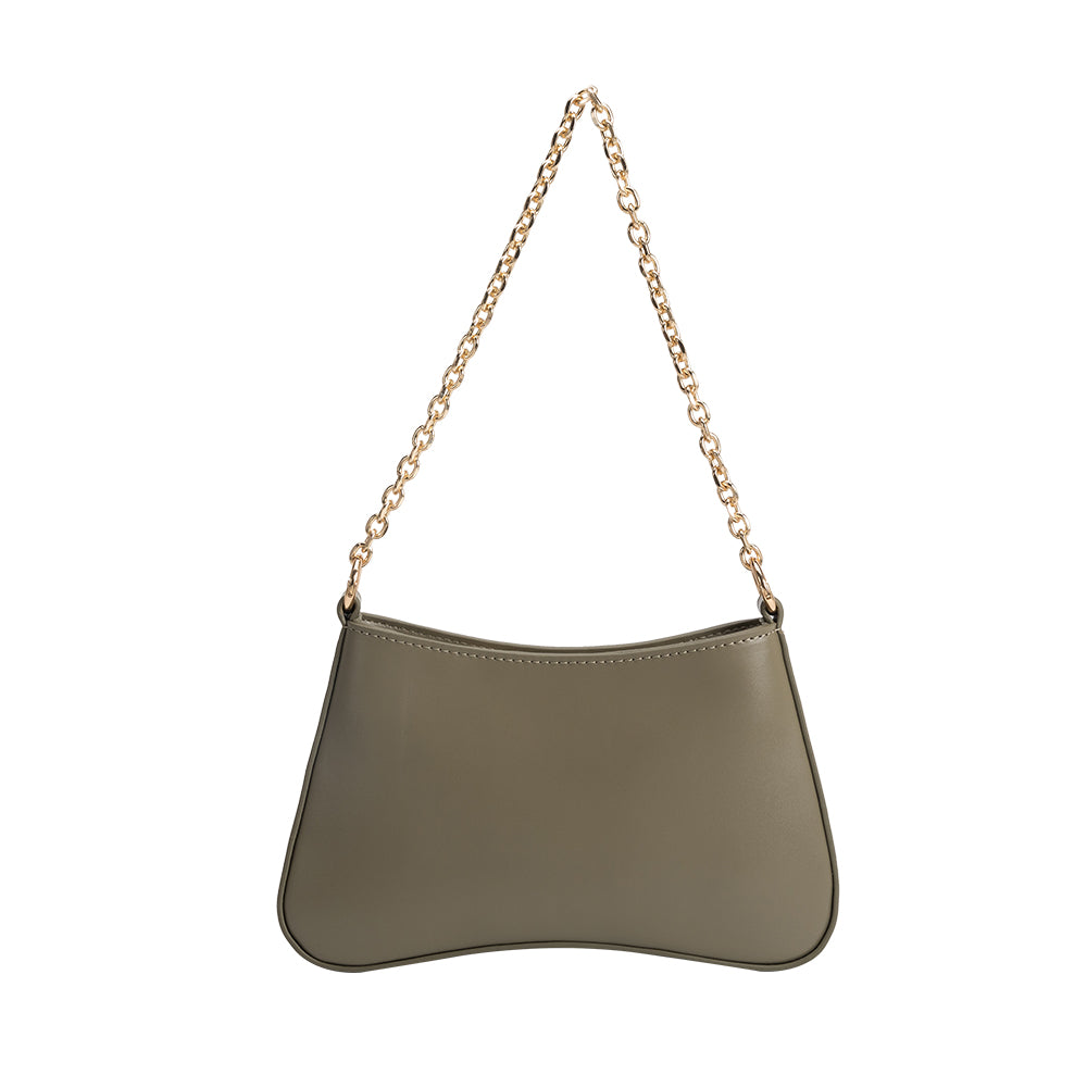 Sage Alaia Small Vegan Leather Shoulder Bag | Melie Bianco