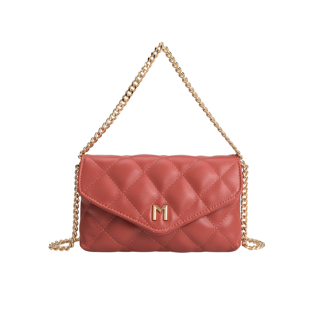 Rose Gigi Small Vegan Leather Shoulder Clutch | Melie Bianco