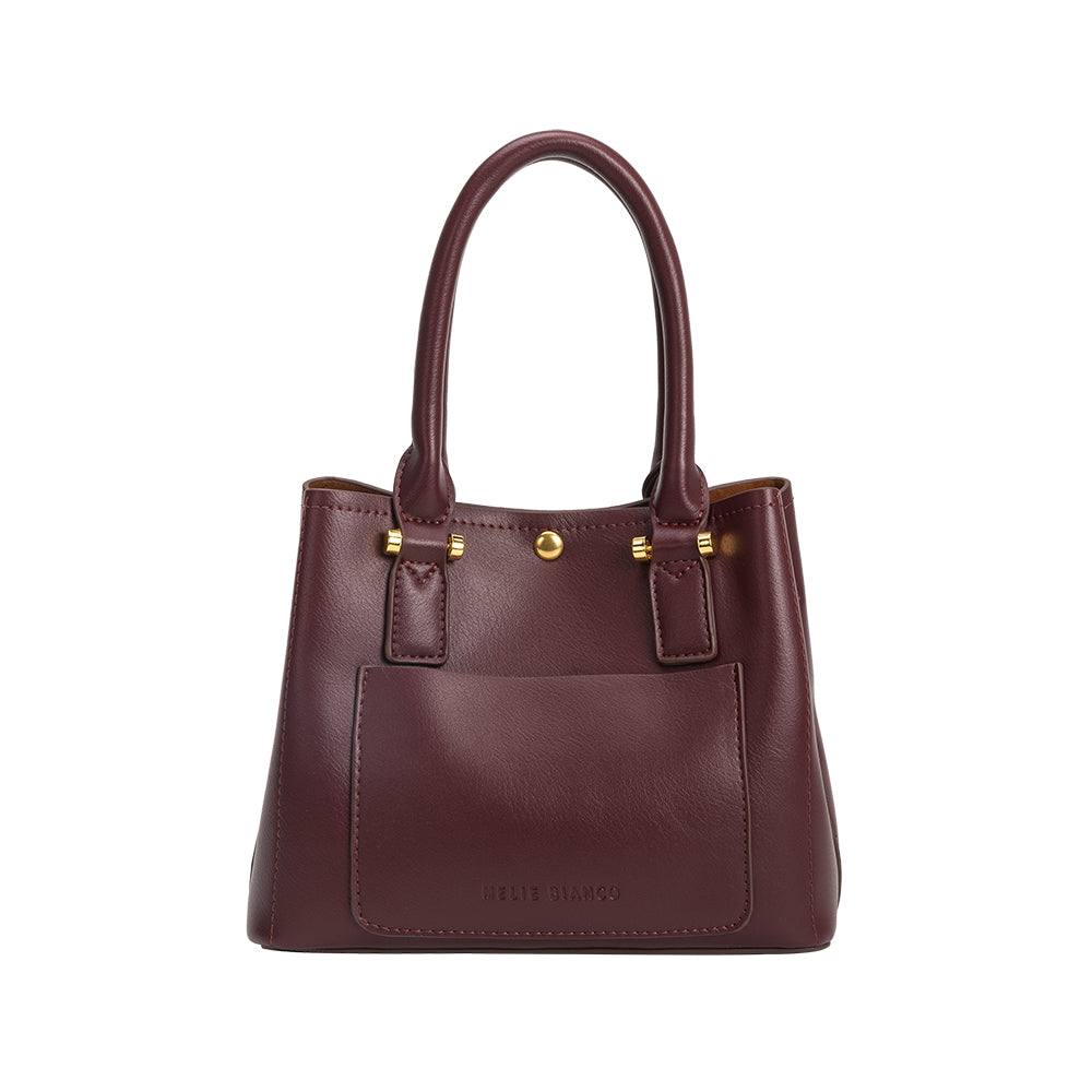 Melie Bianco Luxury Vegan Leather Gabby Shoulder Bag in Burgundy
