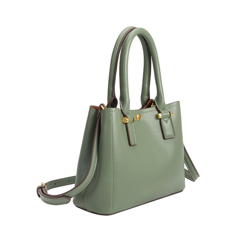 Melie Bianco Luxury Vegan Leather Gabby Shoulder Bag in Sage