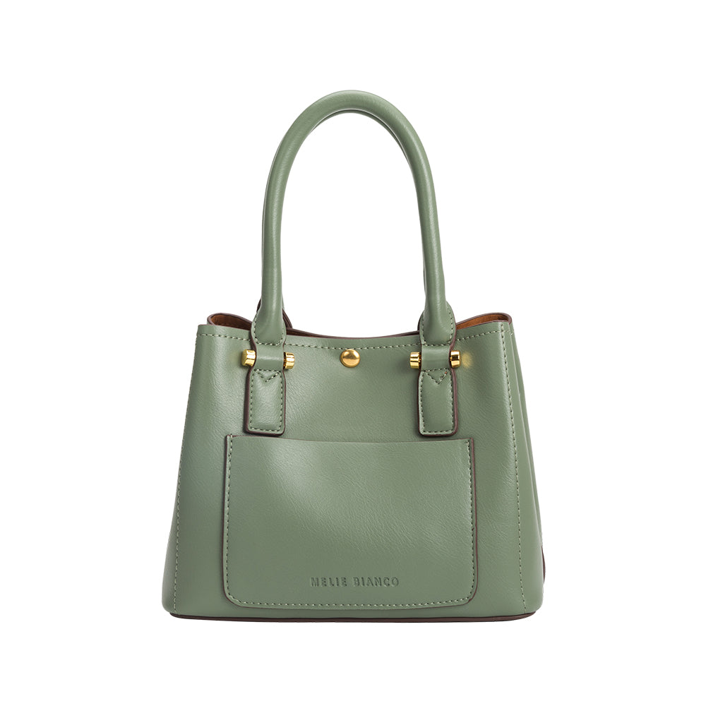 Melie Bianco Luxury Vegan Leather Gabby Shoulder Bag in Sage