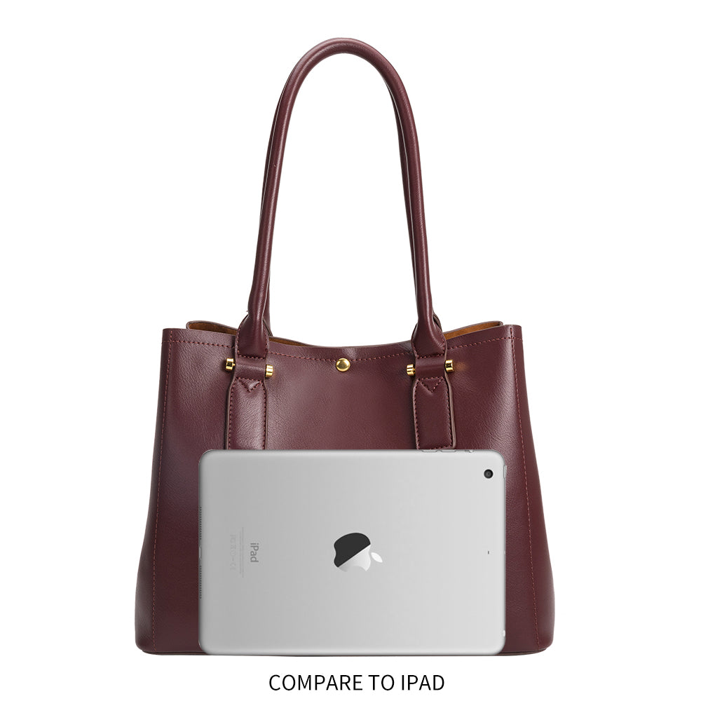 Melie Bianco Luxury Vegan Leather Isabella Shoulder Bag in Burgundy
