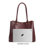 Melie Bianco Luxury Vegan Leather Isabella Shoulder Bag in Burgundy