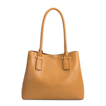 Melie Bianco Luxury Vegan Leather Isabella Shoulder Bag in Camel