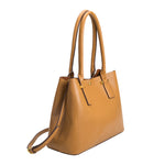 Melie Bianco Luxury Vegan Leather Isabella Shoulder Bag in Camel