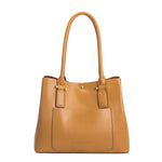 Melie Bianco Luxury Vegan Leather Isabella Shoulder Bag in Camel