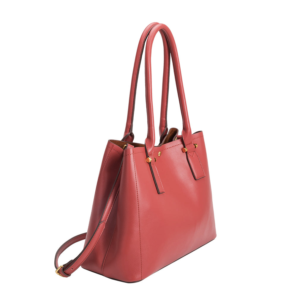 Melie Bianco Luxury Vegan Leather Isabella Shoulder Bag in Rose