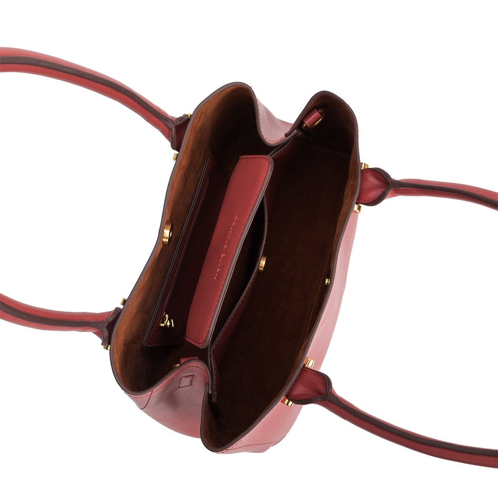 Melie Bianco Luxury Vegan Leather Isabella Shoulder Bag in Rose