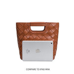 Melie Bianco Luxury Vegan Leather Robbie Crossbody Bag in Saddle