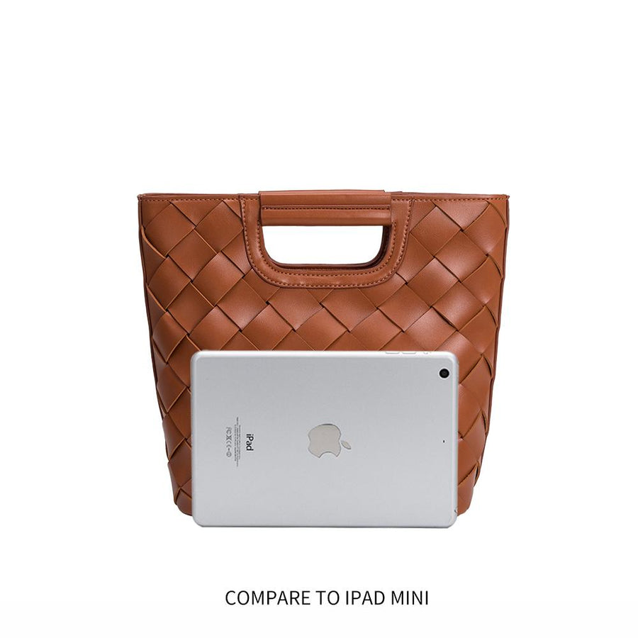 Melie Bianco Luxury Vegan Leather Robbie Crossbody Bag in Saddle