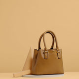 Melie Bianco Luxury Vegan Leather Gabby Shoulder Bag in Camel