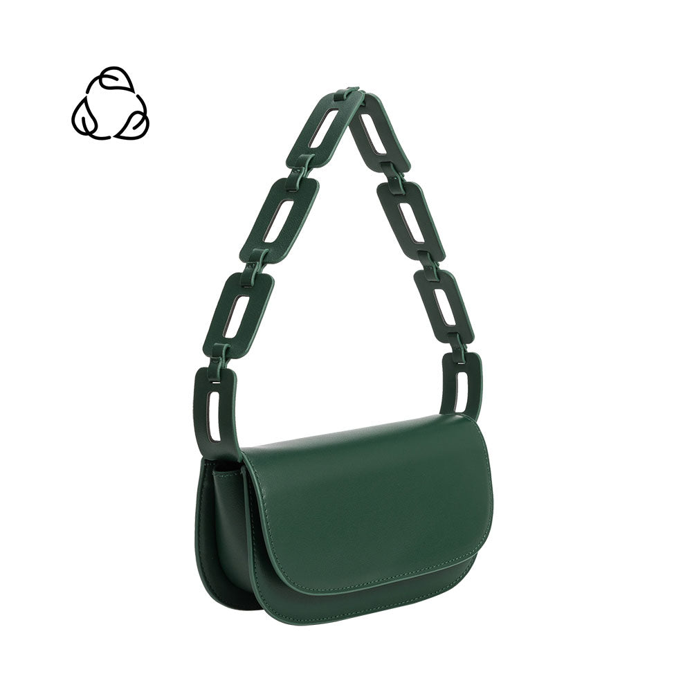 Green Inez Small Vegan Leather Shoulder Bag | Melie Bianco