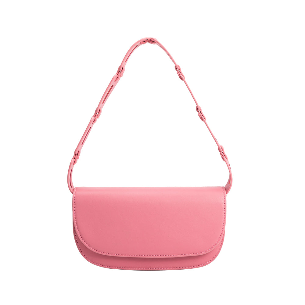 Melie Bianco Recycled Vegan Leather Inez Small Shoulder Bag in Pink