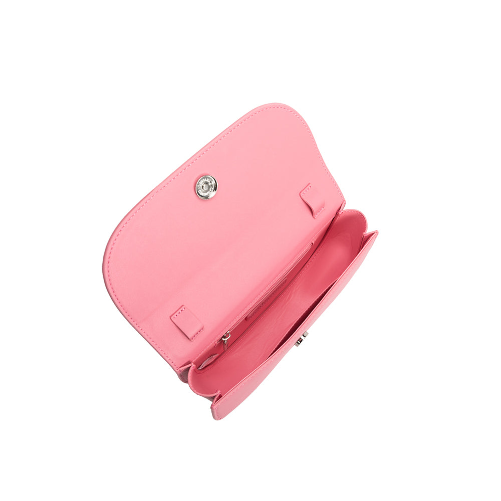 Melie Bianco Recycled Vegan Leather Inez Small Shoulder Bag in Pink