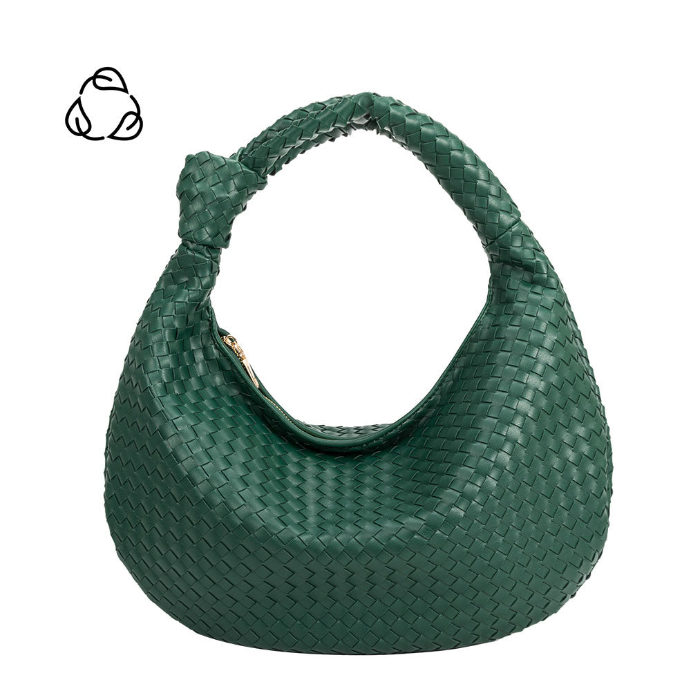 Melie Bianco Brigitte Recycled Vegan Leather Hobo Bag in Green