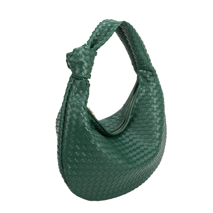 Brigitte Green Large Recycled Vegan Shoulder Bag