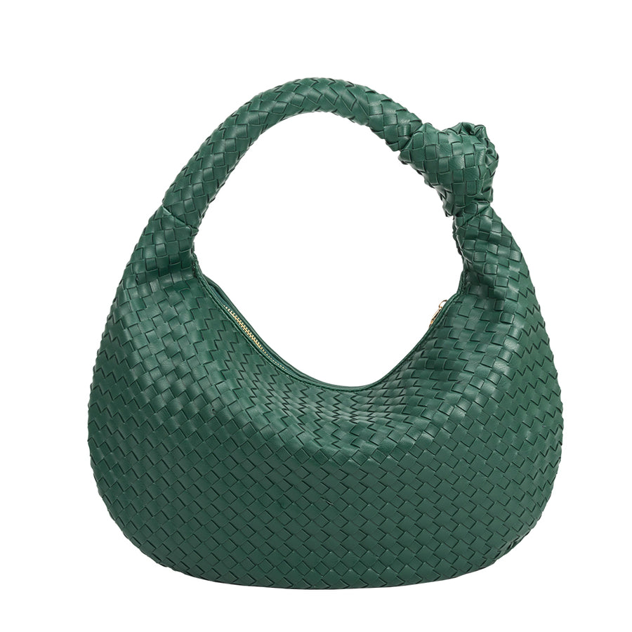 Brigitte Green Large Recycled Vegan Shoulder Bag